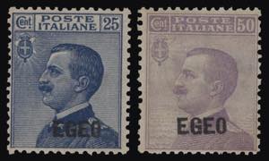 1912 - Michetti soprastampati EGEO, n°1/2, ... 