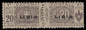 1915 - Sovrastampa al centro 20 Lire, PP n° ... 