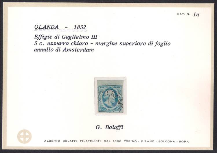 1852 Effigie c.5 azzurro chiaro, ... 