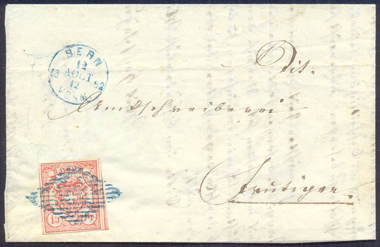 1852 Lettera con r.15 rosso (23) ... 