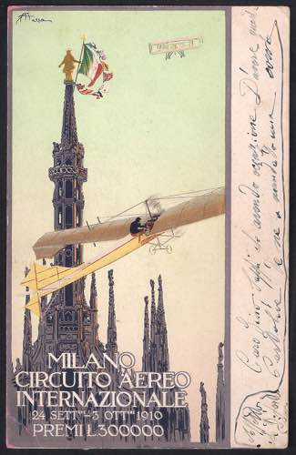1910 Cartolina Milano Circuito ... 