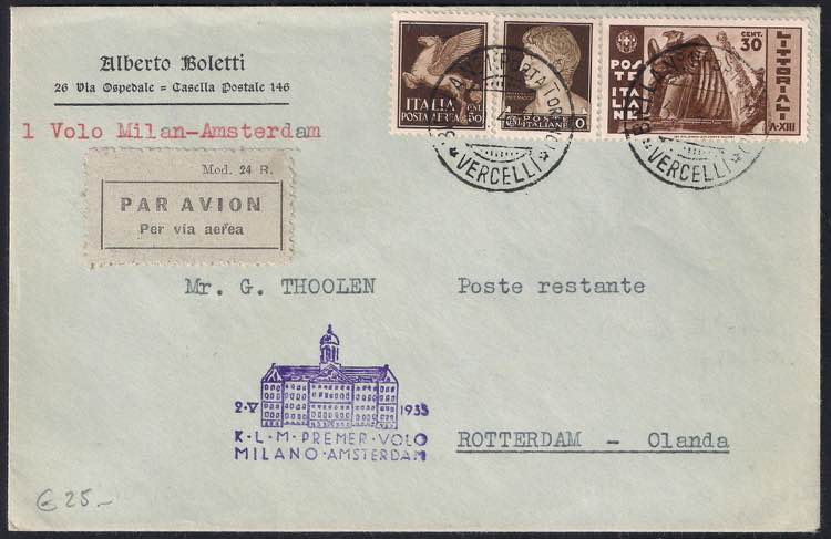 1935 Lettera con Imperiale c.10 + ... 
