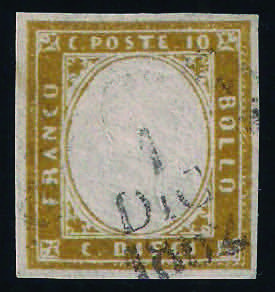 1862 c.10 giallo olivastro (14Dc ... 
