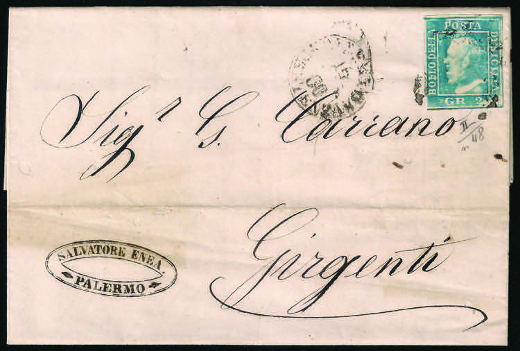 1859 Lettera con gr.2 azzurro II ... 
