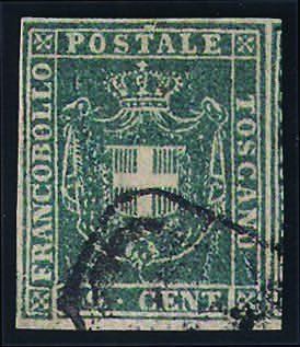 1860 c.20 azzurro (20) usato, ampi ... 