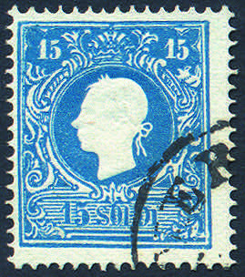 1859 Effigie s.15 azzurro II tipo ... 