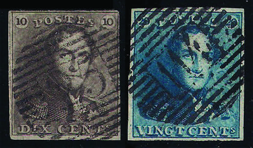 1849 Leopoldo I c.10 bruno e c.20 ... 