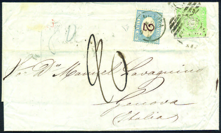 1870 Eccezionale lettera con d.1 ... 