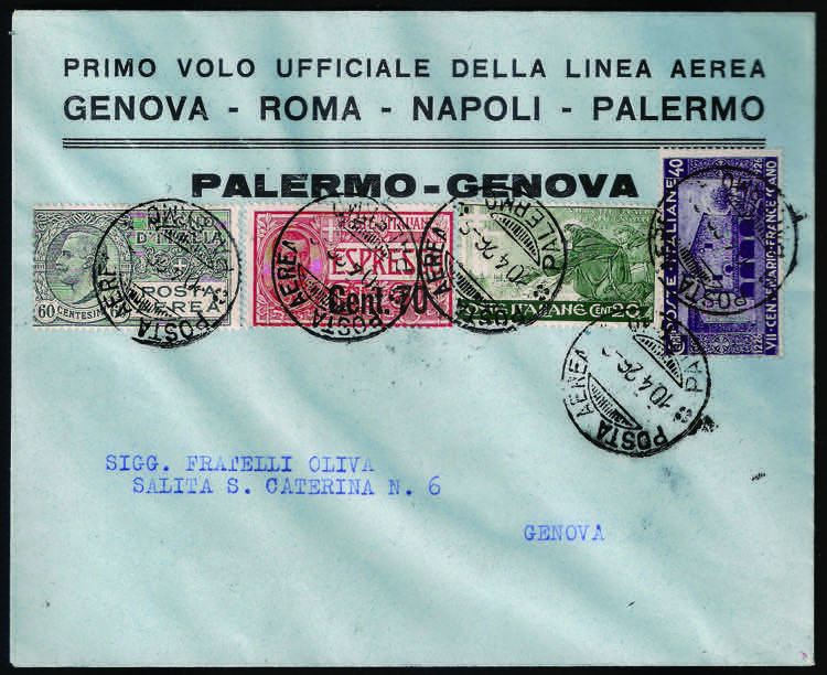 1926 1° Volo Palermo-Genova del ... 