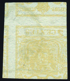 1852 c.5 giallo ocra controstampa ... 