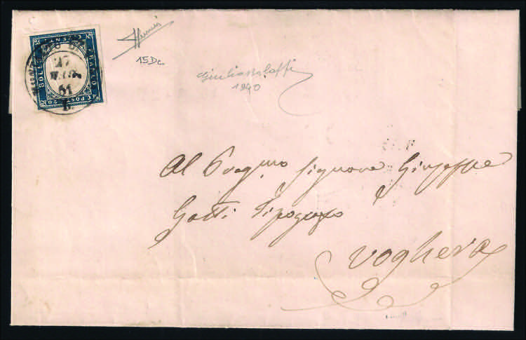 1861 Lettera con c.20 azzurro ... 