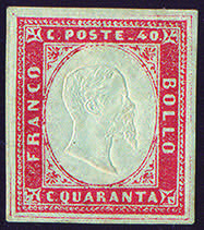 1857 Effigie c.40 rosso scarlatto ... 