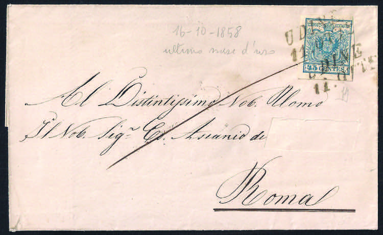 Lettera da UDINE 11 OTT. del 1858 ... 