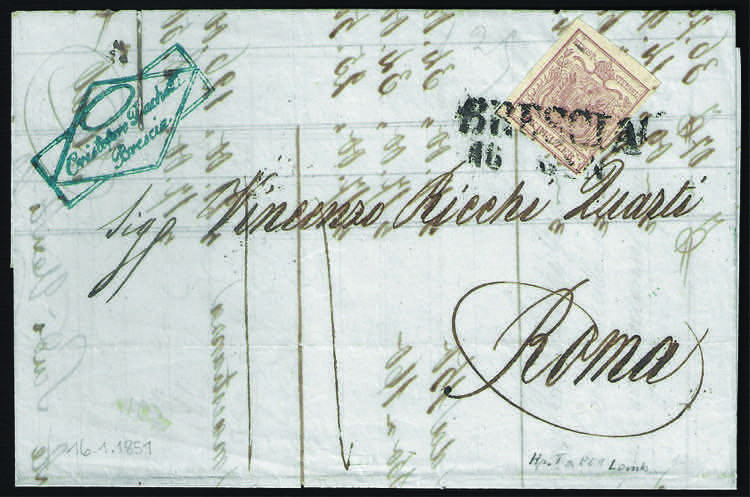 Lettera da BRESCIA 16 GEN del 1851 ... 