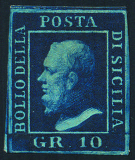 1859 Effigie gr.10 azzurro cupo ... 