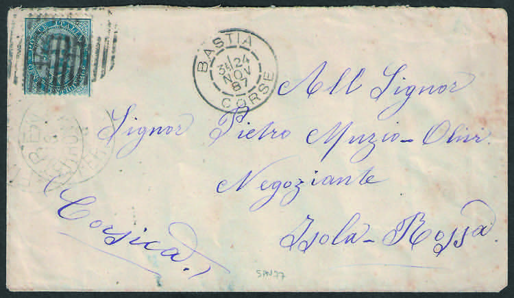 Lettera con Umberto I c.25 azzurro ... 