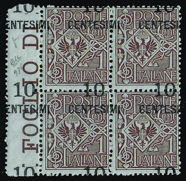 1923/27 Floreale quartina c.10 su ... 