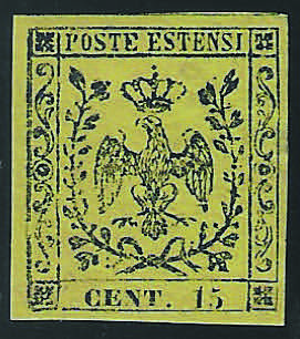 1852 Aquila c.15 giallo (3 ... 