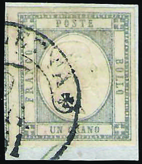1861 Frammentino con gr.1 grigio ... 