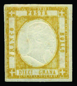 1861 Effigie g.10 giallo ocra vivo ... 