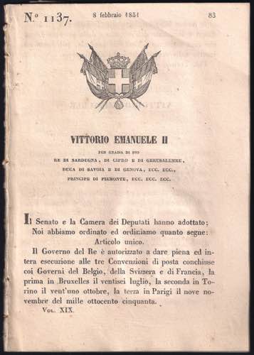 1851 Regio Decreto di S.M. ... 
