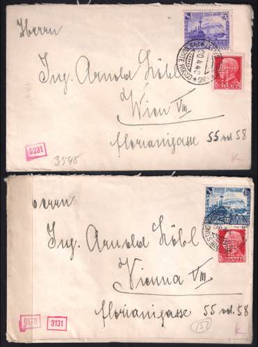 1940 Due lettere per Vienna con ... 