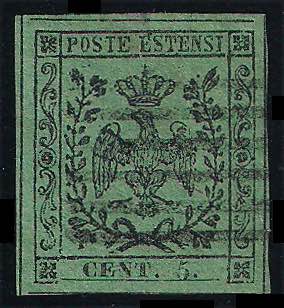 1852 Aquila Estense c.5 verde con ... 