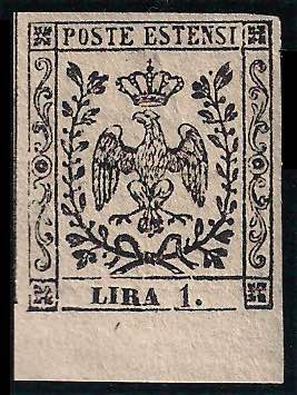 1852 Aquila Estense L.1 bianco Bdf ... 