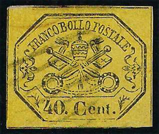 1867 Cent.40 giallo (19 cat.325) ... 