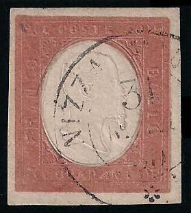 1854 Effigie c.40 rosso mattone (9 ... 