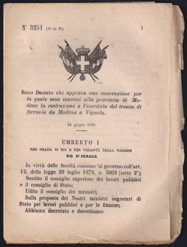 1885 R.Decreto n.° 3251 ... 