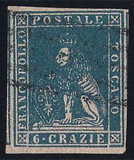 1857 Marzocco cr.6 azzurro chiaro ... 