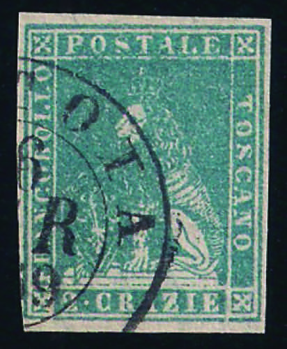 1857 Crazie 2 azzurro (13 cat.300) ... 