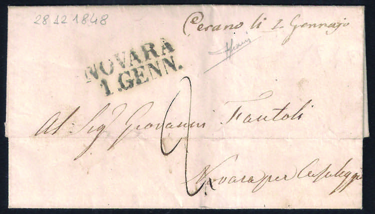 1848 Lettera da Milano 28 dicembre ... 