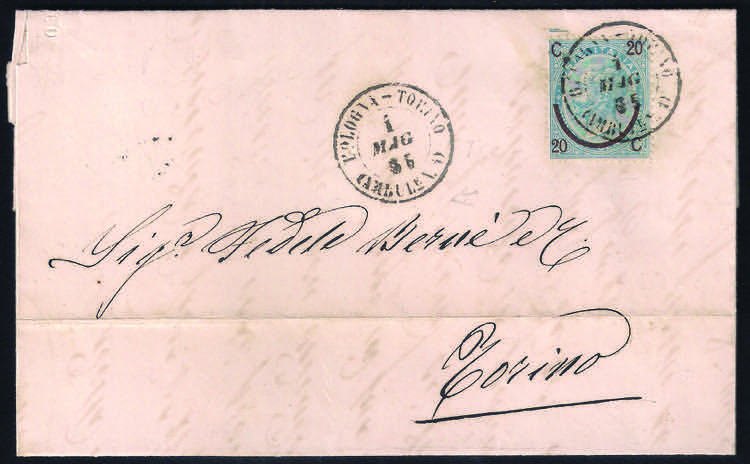 1865 Lettera con ferro di cavallo ... 