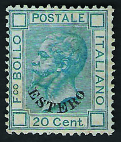 1874 ESTERO c.20 azzurro (5 ... 