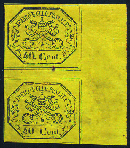 1867 c.40 giallo (19 cat.1200) ... 
