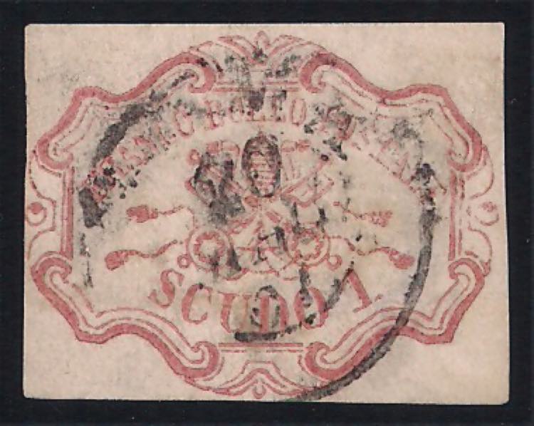 Pontificio - 1852 s.1 rosa ... 
