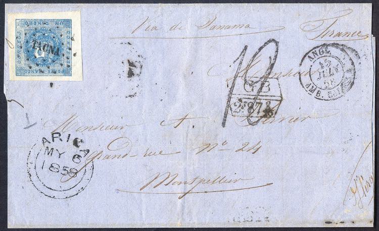Perù - 1858 Lettera con d.1 ... 