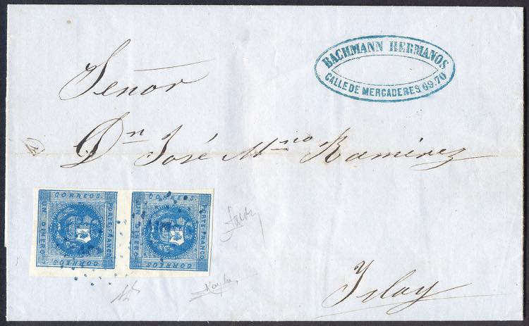 Perù - 1858 Lettera con coppia ... 