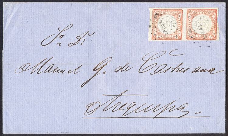 Perù - 1867 Lettera con coppia ... 