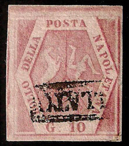 1858 gr.10 carminio rosa  2a ... 