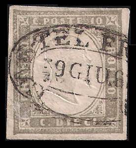 1861 C.10 grigio (14Cd) con annulo ovale ... 