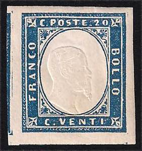 1860 c.20 azzurro (15Ca cat.2200) con ... 