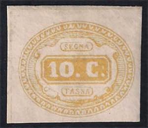 SEGNATASSE - 1863 c.10 giallo (1 cat.3750) ... 