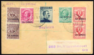 LA CANEA - Stampe raccomandate con Floreale ... 