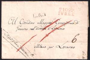 Lettera del 13 ott.1804 con bollo in rosso ... 