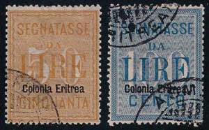 ERITREA - 1903 Segnatasse alti valori cpl. 2 ... 