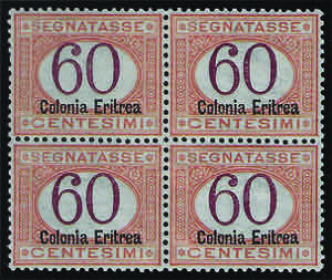 ERITREA - 1926 Segnatasse quartina c.60 ... 