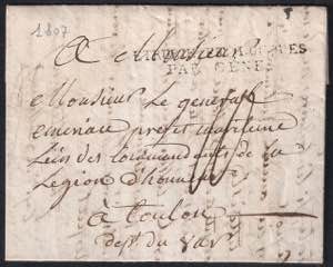 1807 Lettera da Bastia isle de Corse Le 15 ... 